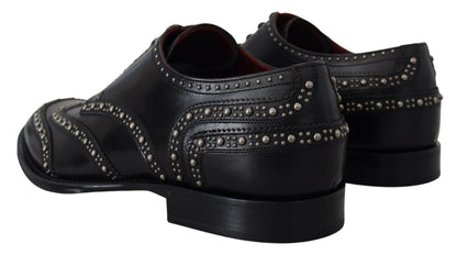 Chaussures de ville en cuir noir cloutées Dolce & Gabbana