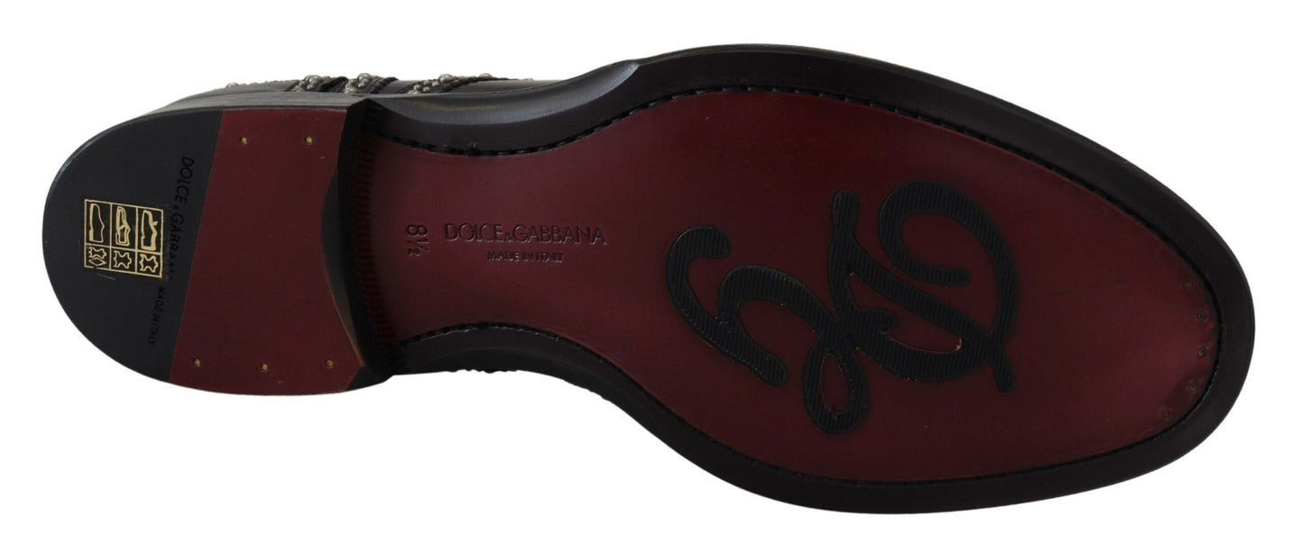 Chaussures de ville en cuir noir cloutées Dolce & Gabbana