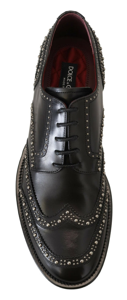 Chaussures de ville en cuir noir cloutées Dolce & Gabbana