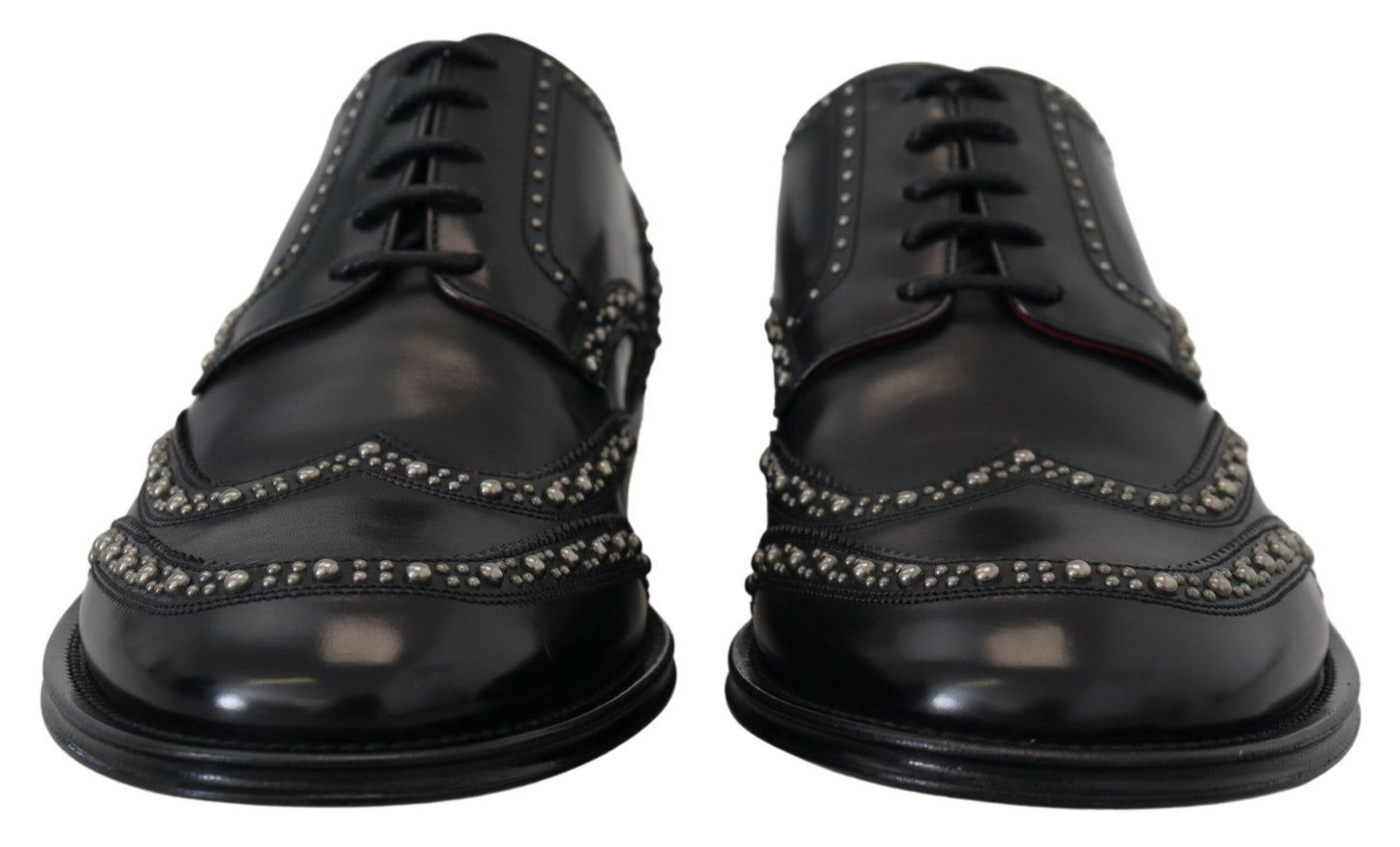 Chaussures de ville en cuir noir cloutées Dolce & Gabbana