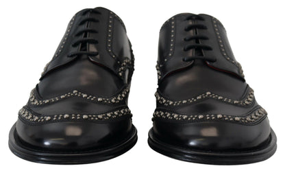 Chaussures de ville en cuir noir cloutées Dolce & Gabbana