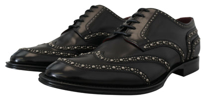 Chaussures de ville en cuir noir cloutées Dolce & Gabbana