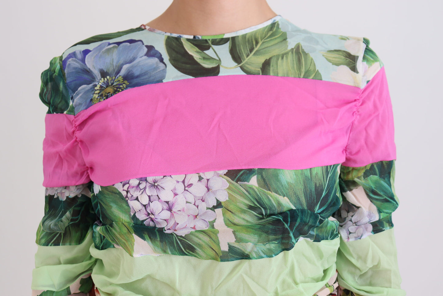Robe fourreau moulante en soie à imprimé floral multicolore Dolce & Gabbana
