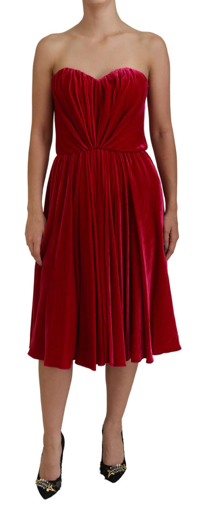 Robe trapèze bustier rose Dolce & Gabbana en viscose stretch