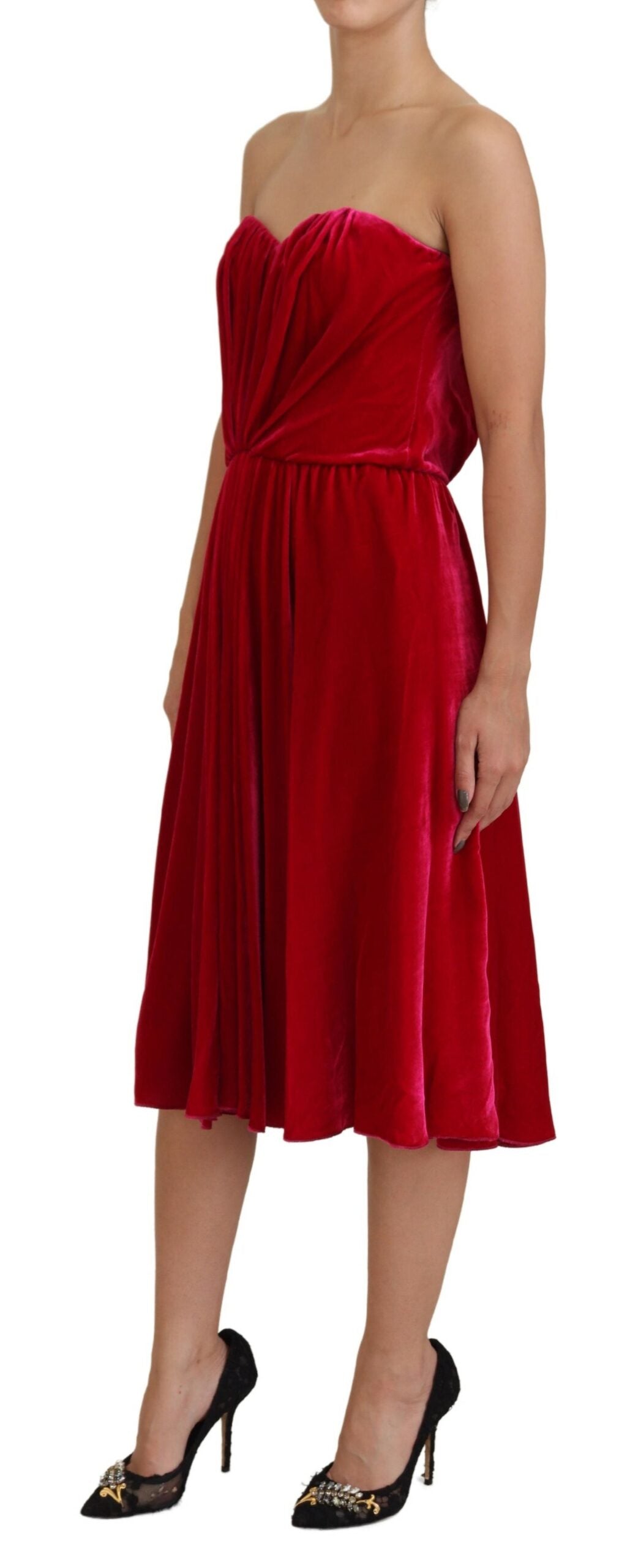 Robe trapèze bustier rose Dolce & Gabbana en viscose stretch
