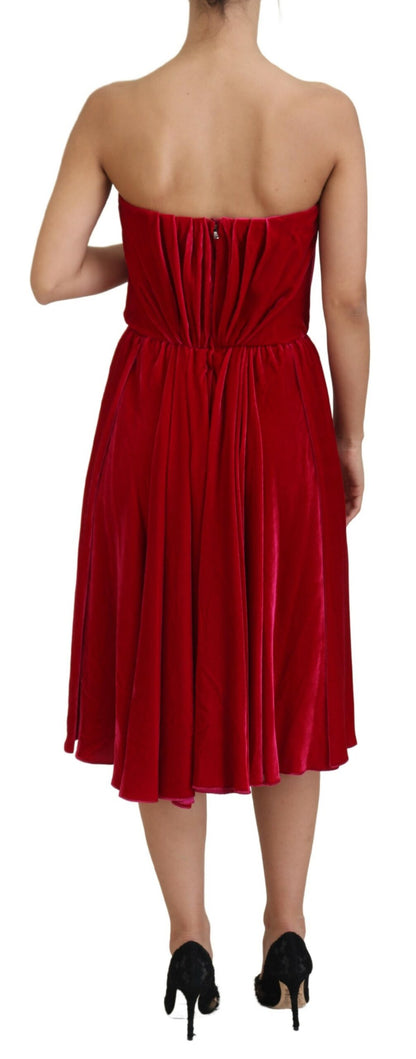 Robe trapèze bustier rose Dolce & Gabbana en viscose stretch