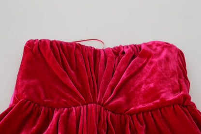 Robe trapèze bustier rose Dolce & Gabbana en viscose stretch
