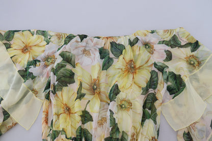 Robe longue Dolce & Gabbana en soie multicolore à imprimé floral