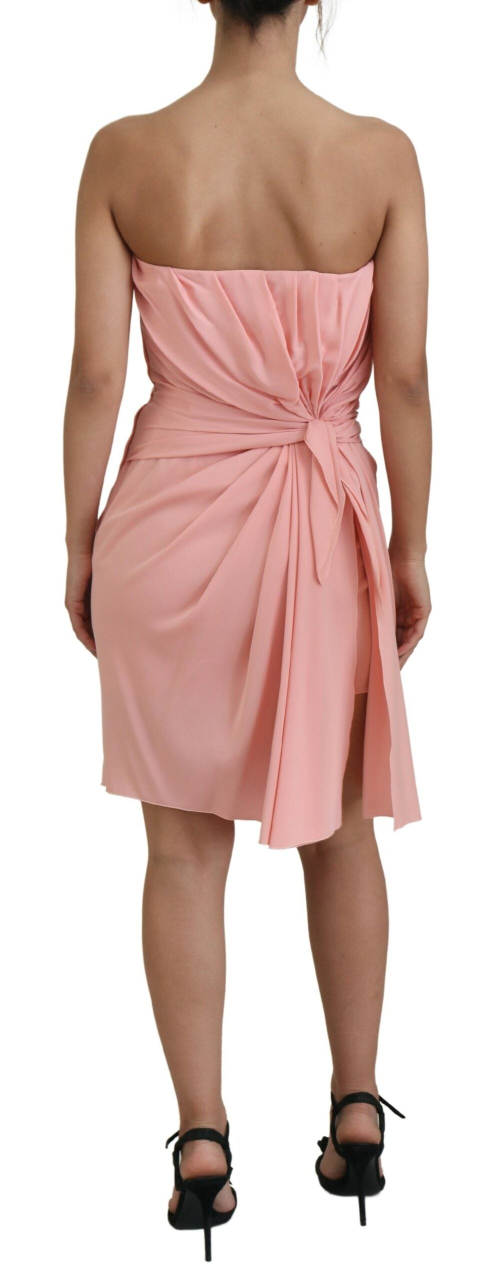 Robe fourreau bustier Dolce & Gabbana en soie stretch rose