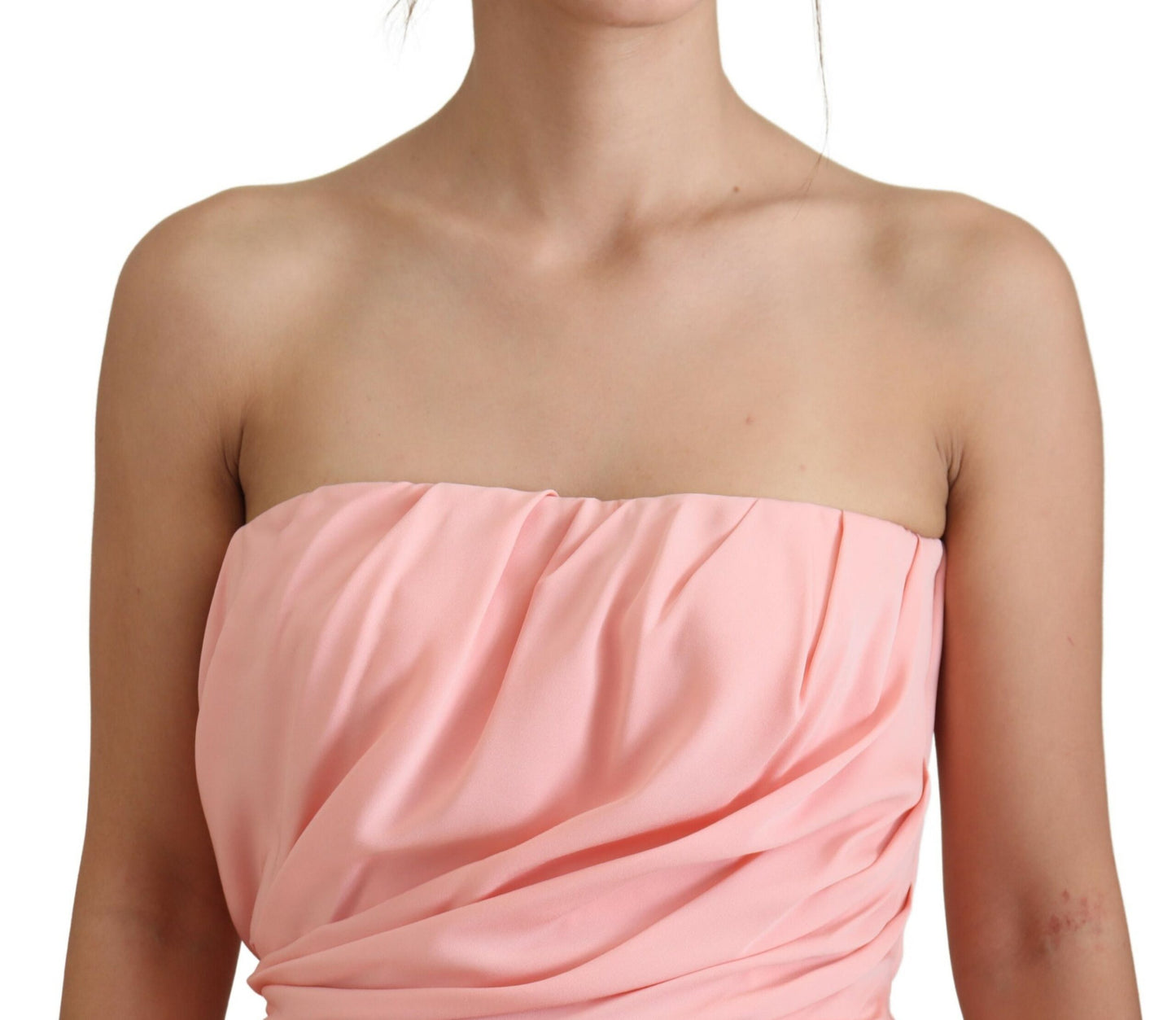 Robe fourreau bustier Dolce & Gabbana en soie stretch rose
