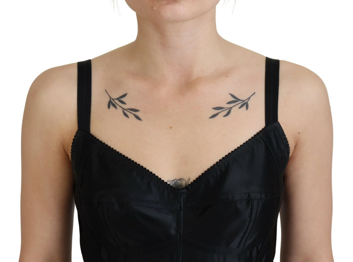 Mini-robe fourreau ajustée Dolce & Gabbana en laine stretch noire