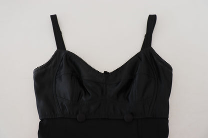 Mini-robe fourreau ajustée Dolce & Gabbana en laine stretch noire
