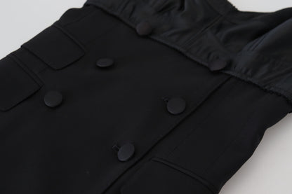 Mini-robe fourreau ajustée Dolce & Gabbana en laine stretch noire