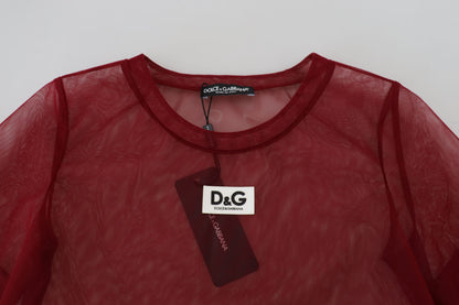 Mini-robe droite Dolce & Gabbana bordeaux en nylon à deux épaisseurs