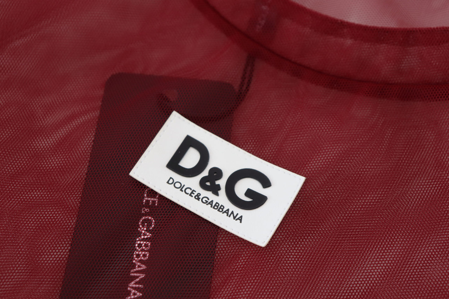 Mini-robe droite Dolce & Gabbana bordeaux en nylon à deux épaisseurs