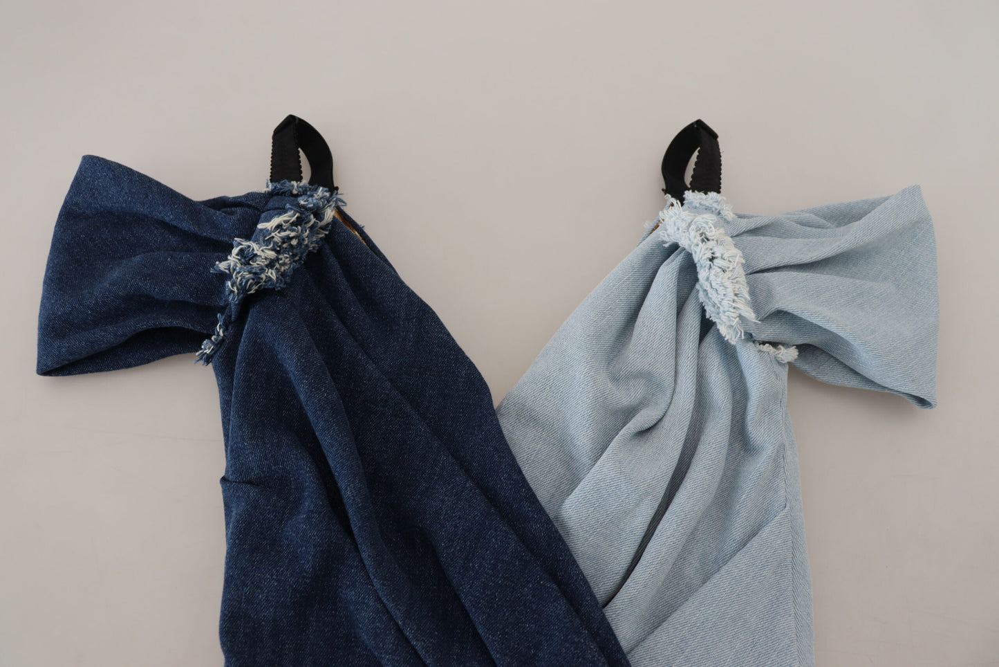 Mini-robe en jean patchwork bicolore bleu Dolce & Gabbana