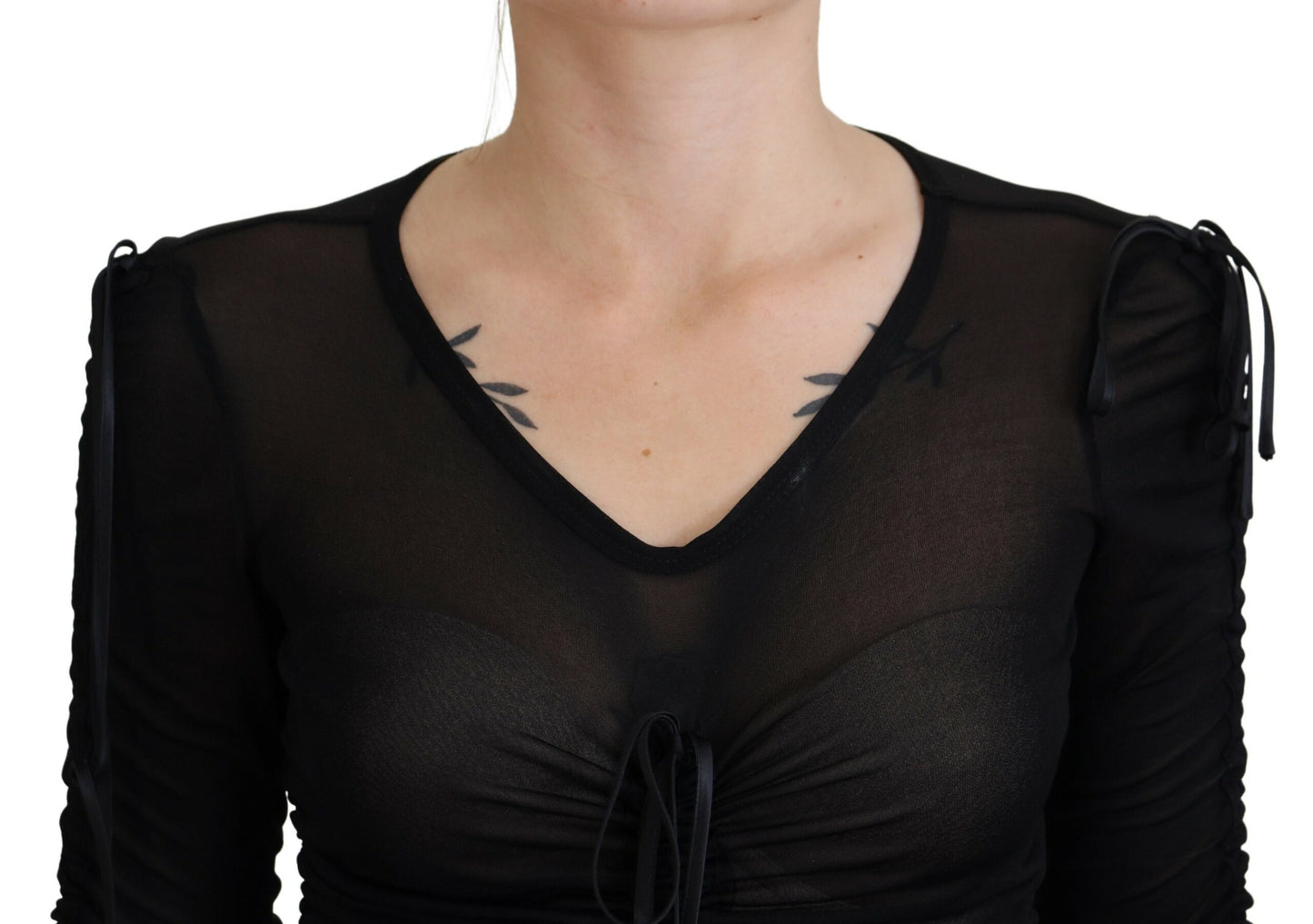 Robe fourreau midi moulante noire en viscose Dolce & Gabbana