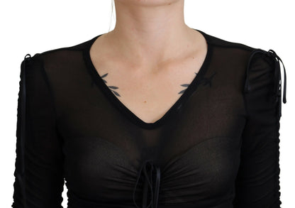 Robe fourreau midi moulante noire en viscose Dolce & Gabbana