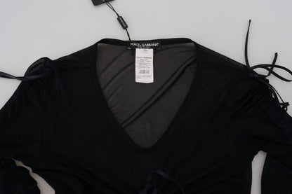 Robe fourreau midi moulante noire en viscose Dolce & Gabbana