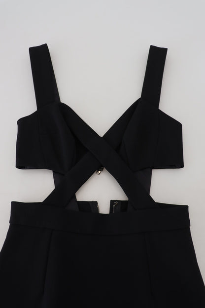 Robe fourreau midi moulante noire en viscose Dolce & Gabbana