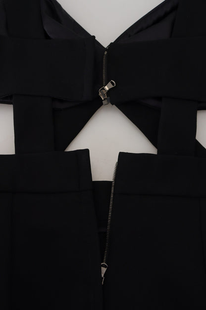 Robe fourreau midi moulante noire en viscose Dolce & Gabbana