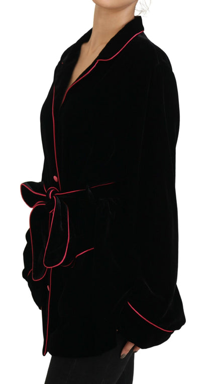Veste Blazer Dolce & Gabbana Noire ceinturée à Boutons en Viscose
