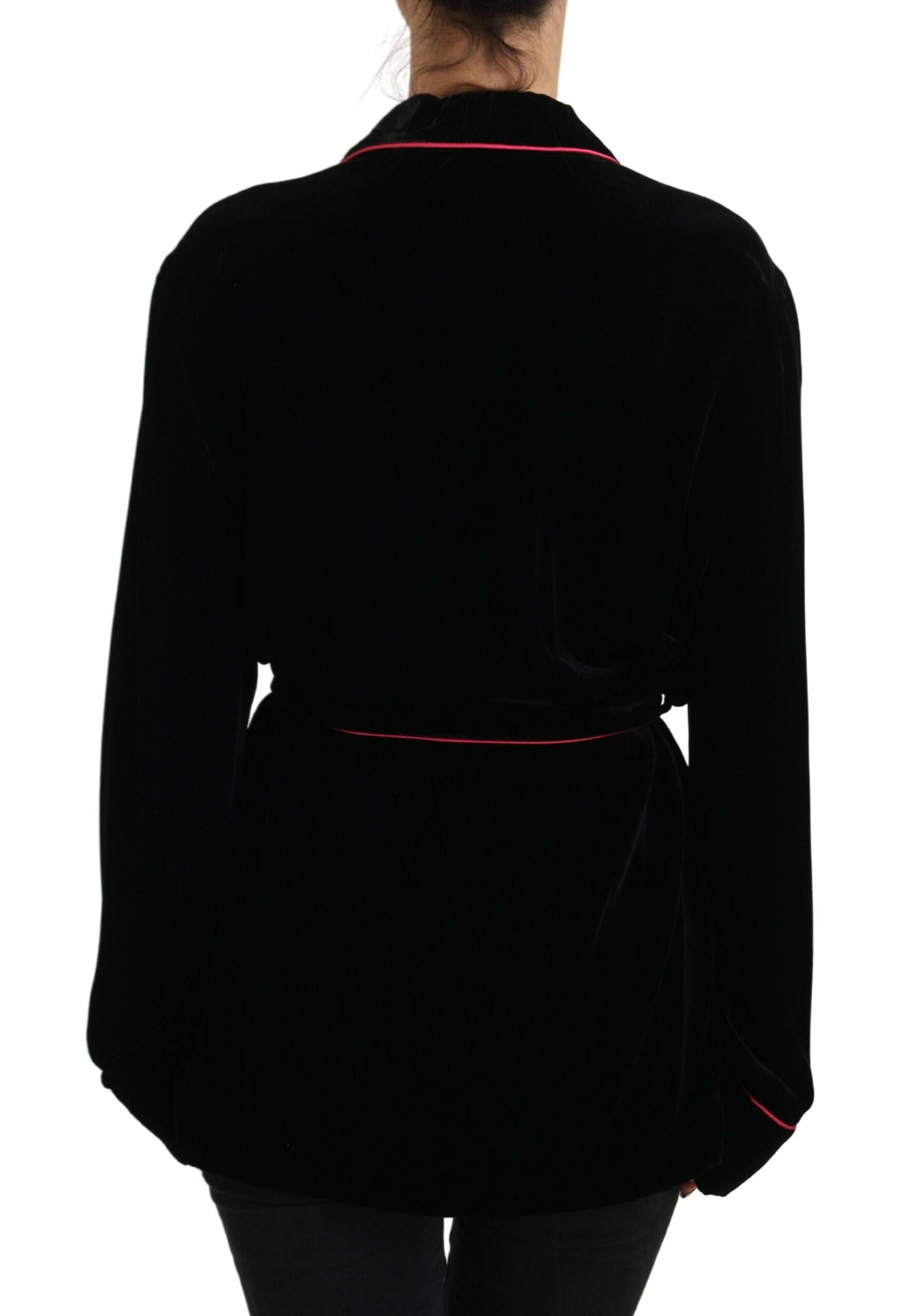 Veste Blazer Dolce & Gabbana Noire ceinturée à Boutons en Viscose