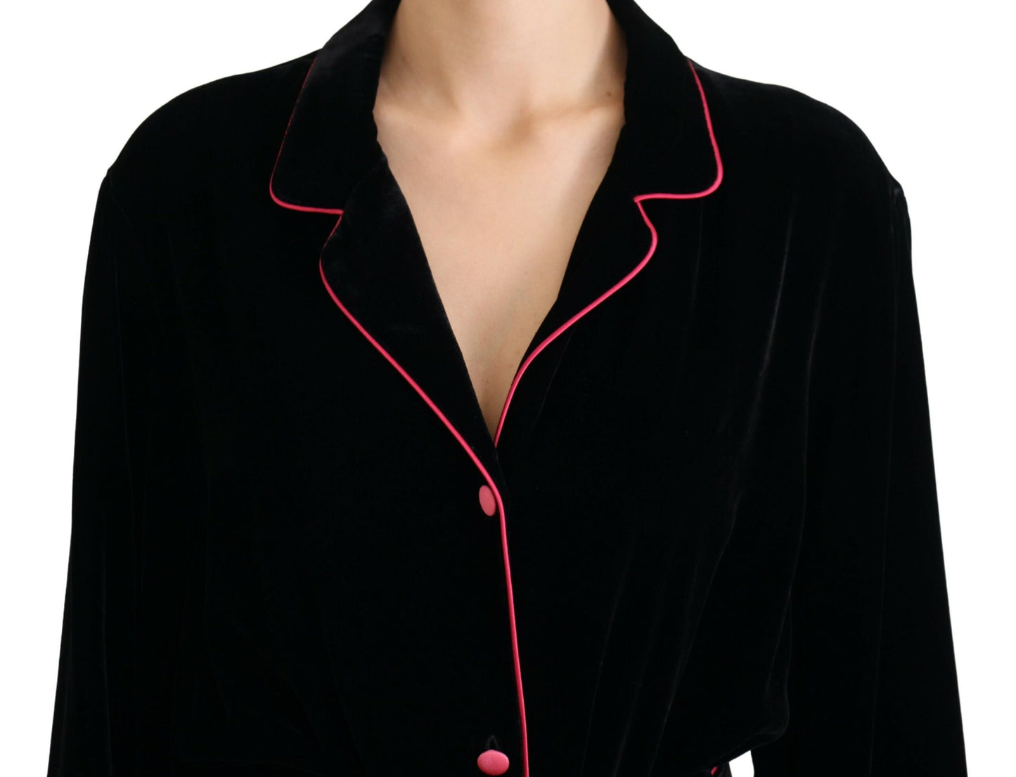 Veste Blazer Dolce & Gabbana Noire ceinturée à Boutons en Viscose