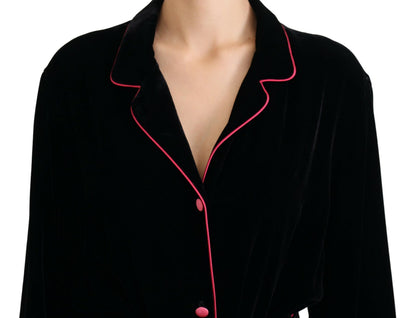 Veste Blazer Dolce & Gabbana Noire ceinturée à Boutons en Viscose