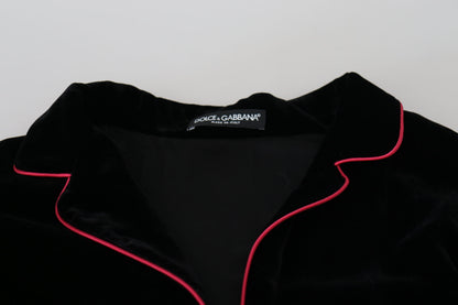 Veste Blazer Dolce & Gabbana Noire ceinturée à Boutons en Viscose