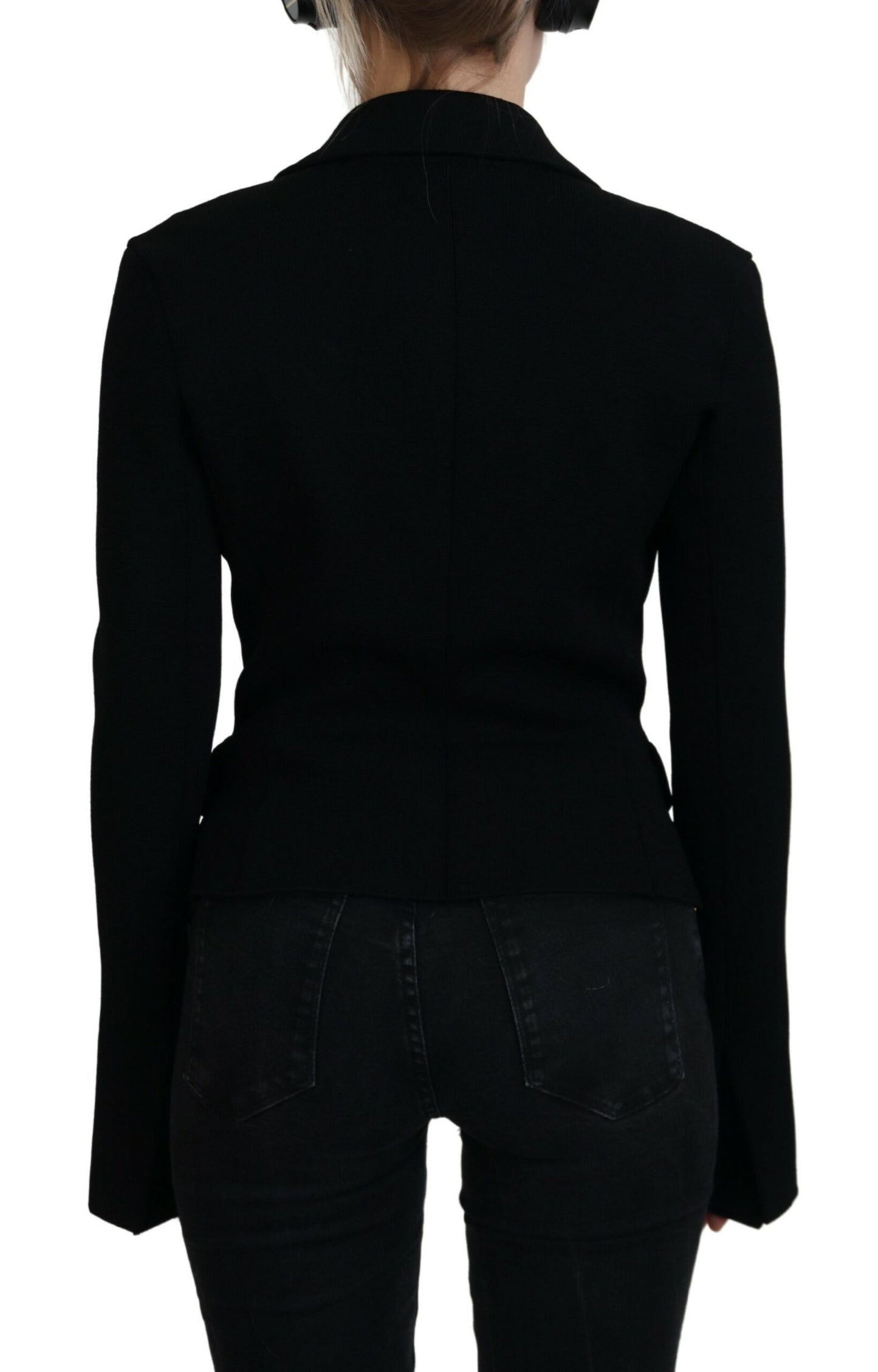 Veste blazer cardigan Dolce & Gabbana en viscose noire à boutons