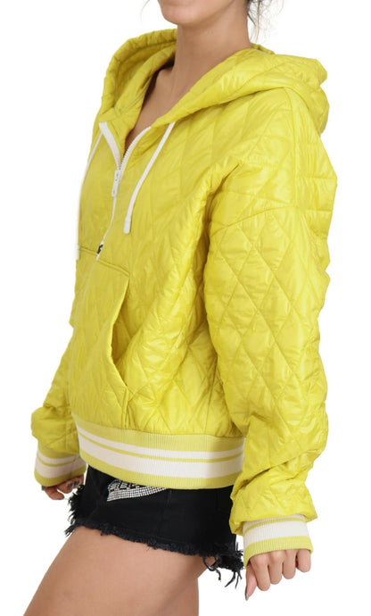Veste Anorak à Capuche Matelassée en Nylon Jaune Dolce & Gabbana