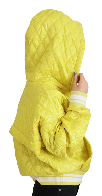 Veste Anorak à Capuche Matelassée en Nylon Jaune Dolce & Gabbana
