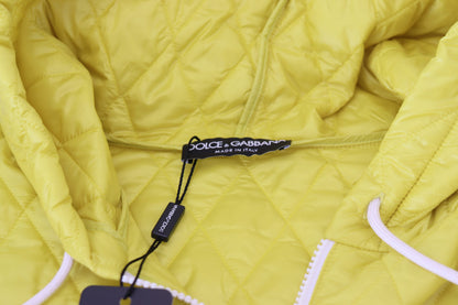 Veste Anorak à Capuche Matelassée en Nylon Jaune Dolce & Gabbana