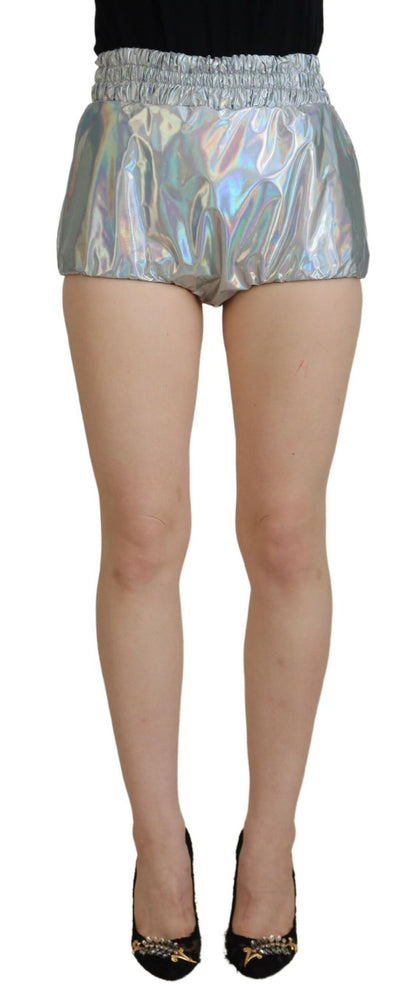 Shorts Dolce & Gabbana taille haute argentés holographiques