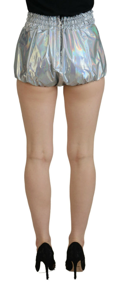 Shorts Dolce & Gabbana taille haute argentés holographiques