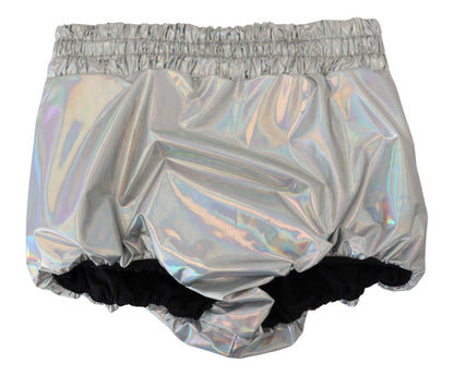Shorts Dolce & Gabbana taille haute argentés holographiques