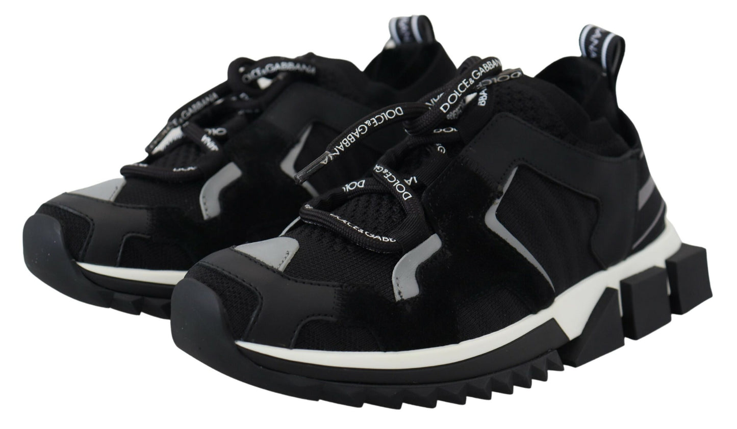 Chaussures Sneakers Sorrento Trekking en Maille Noire Dolce & Gabbana