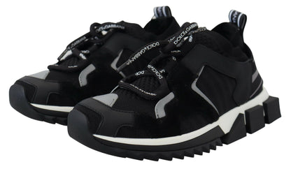 Chaussures Sneakers Sorrento Trekking en Maille Noire Dolce & Gabbana
