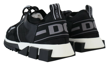 Chaussures Sneakers Sorrento Trekking en Maille Noire Dolce & Gabbana