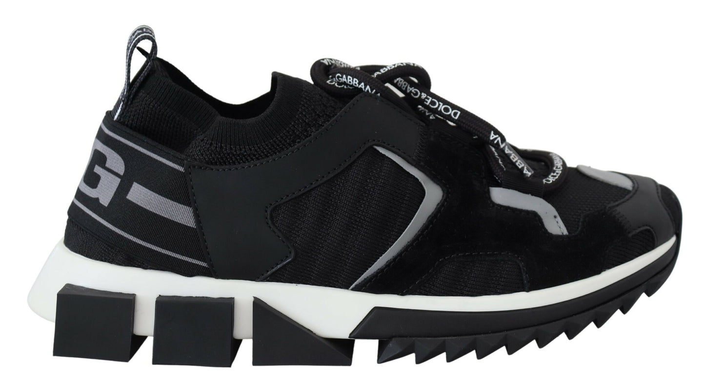 Chaussures Sneakers Sorrento Trekking en Maille Noire Dolce & Gabbana
