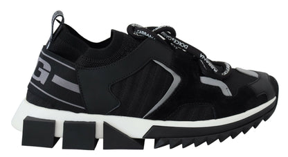 Chaussures Sneakers Sorrento Trekking en Maille Noire Dolce & Gabbana