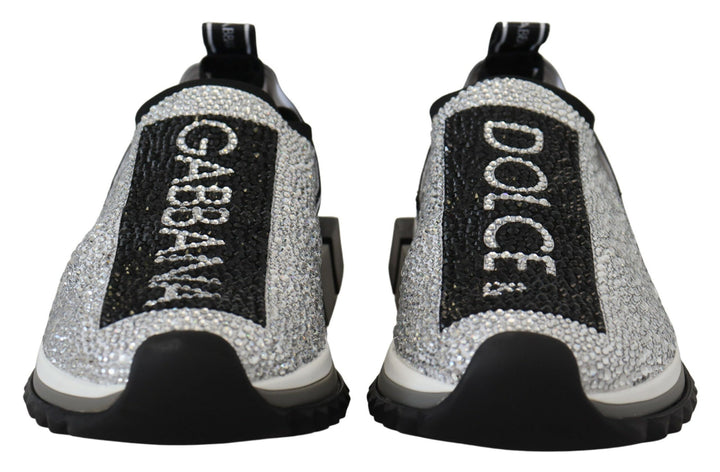 Zapatillas Dolce & Gabbana Sorrento con diamantes de imitación plateados