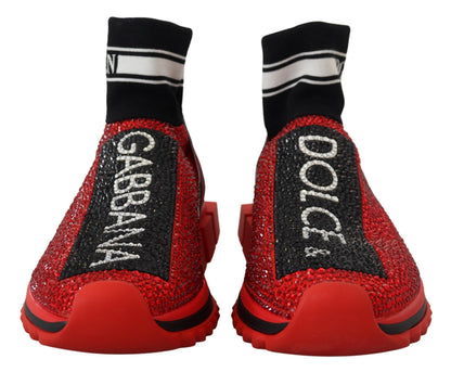 Chaussures chaussettes Sorrento Bling rouges Dolce & Gabbana
