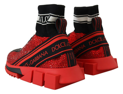 Chaussures chaussettes Sorrento Bling rouges Dolce & Gabbana