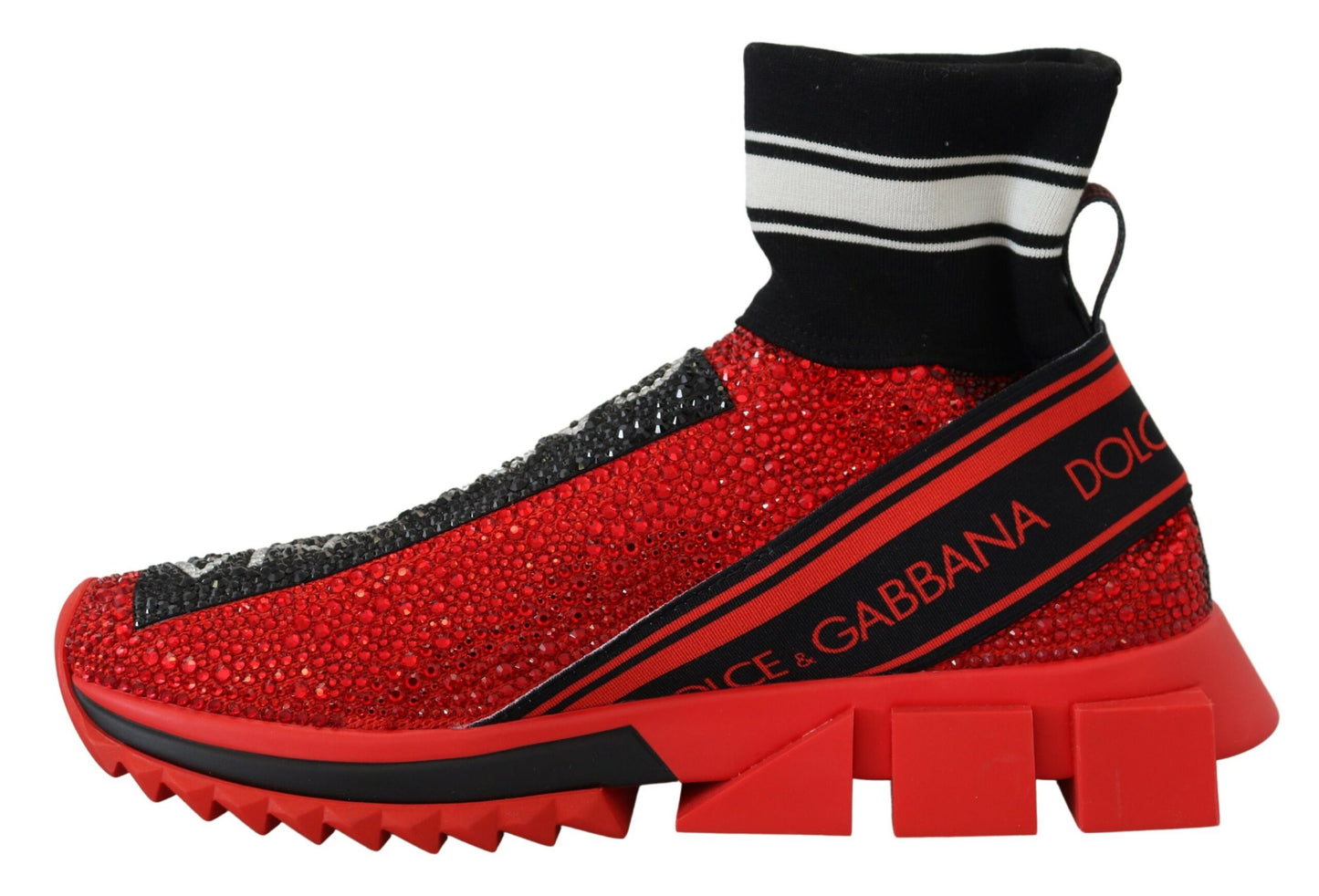 Chaussures chaussettes Sorrento Bling rouges Dolce & Gabbana