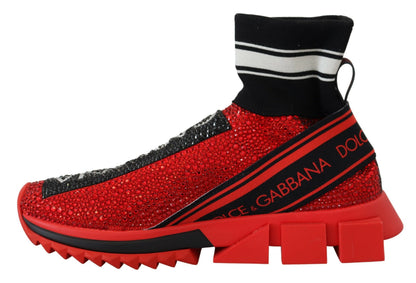 Chaussures chaussettes Sorrento Bling rouges Dolce & Gabbana