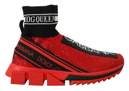 Chaussures chaussettes Sorrento Bling rouges Dolce & Gabbana