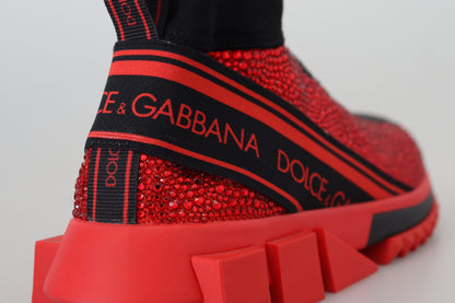 Chaussures chaussettes Sorrento Bling rouges Dolce & Gabbana