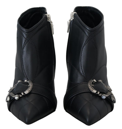 Bottes Cheville Matelassées Bouclées Noires Devotion Dolce & Gabbana
